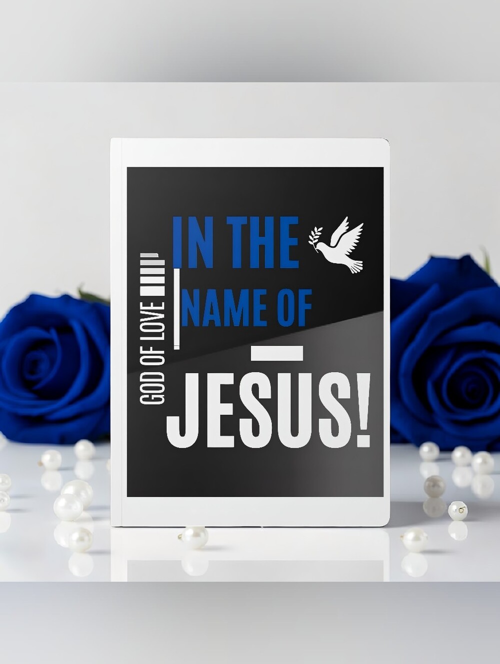 In The Name Of Jesus Christian Journal- Blue & White